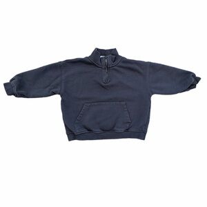 Zara Boys Dark Grey Half-Zip Pullover Sweatshirt - Size 4T